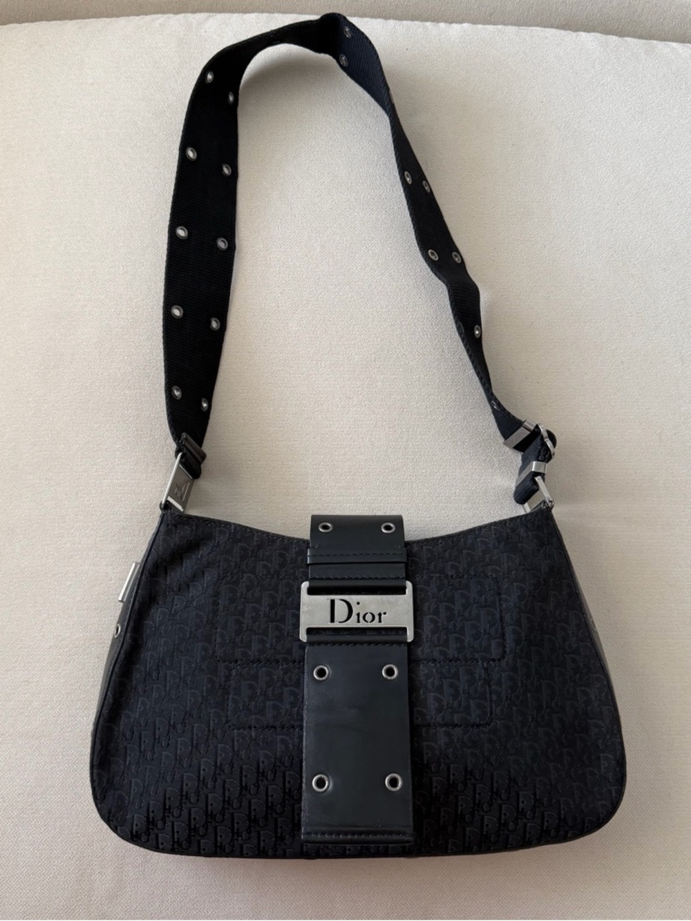 Christian Dior Black Diorissimo Street Chic Columbus Shoulder Bag